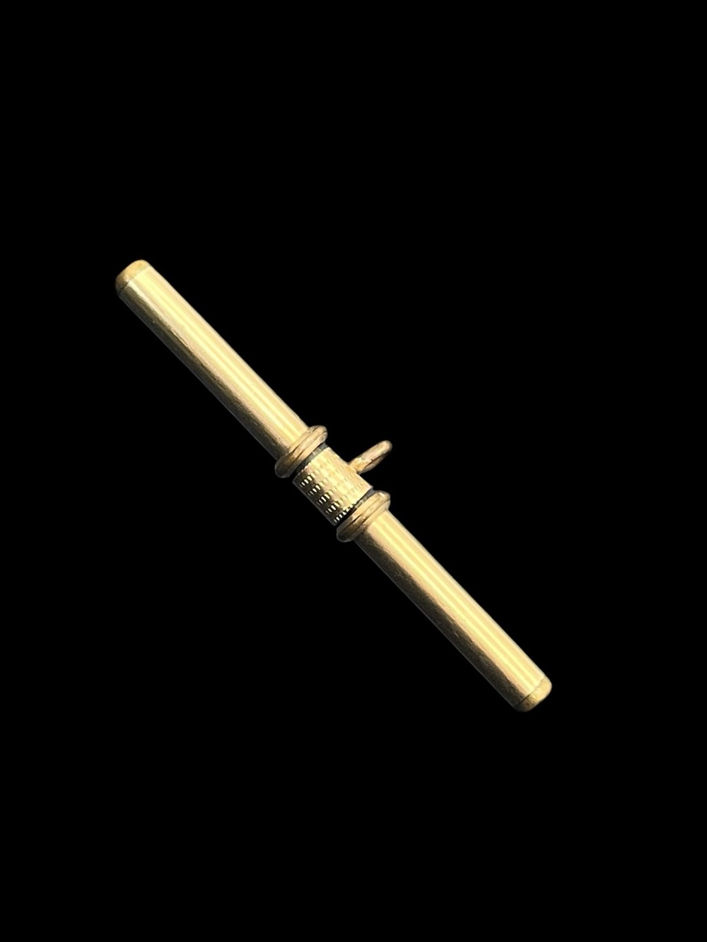 T bar pendant for Albert pocket watch chain vintage gold tone